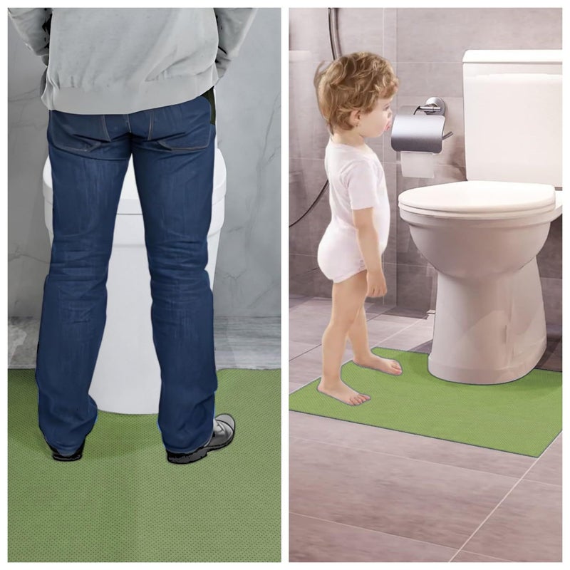 SYMHHA Green Disposable Toilet Mats for Clean and Hygienic Bathroom,Upgraded Disposable Toilet Mat for Children& Adults,Super Absorbent Toilet Floor mats, Non-Slip, U-Shape Potty Training-25 Pack,24" x 22" - Image 2
